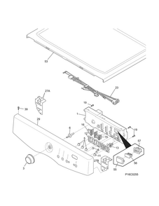 Controls/top Panel Diagram and Parts List for CDE7300RW0  Crosley Dryer