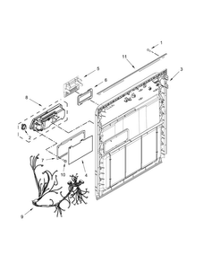 Inner Door Parts Diagram and Parts List for ADB1300AFW1  Amana Dishwasher