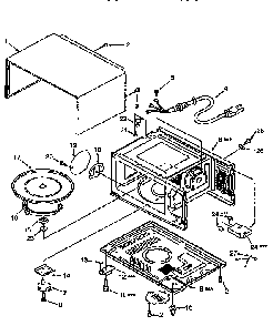 Cabinet Diagram and Parts List for 56566300691  Kenmore Microwave