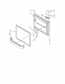 Freezer Door Parts Diagram and Parts List for GB6525PEAW3  Maytag Refrigerator