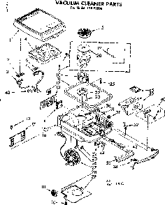 Base Assembly Diagram and Parts List for 11621990  Kenmore Canister Vacuum
