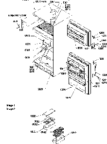 Door, Hinges And Accessories Diagram and Parts List for TG18V1W-P1194606WW  Amana Refrigerator
