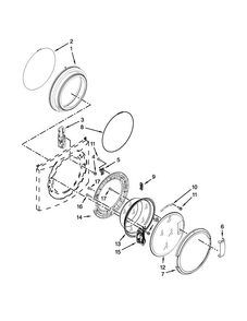 Door Parts Diagram and Parts List for MHN30PNCGW0  Maytag Washer
