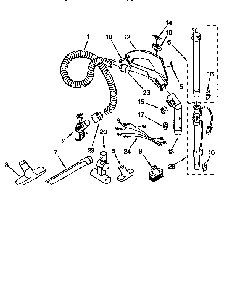 Hose And Attachment Diagram and Parts List for 1162501290  Kenmore Canister Vacuum