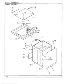 Exterior Diagram and Parts List for 6440A REV K Norge Washer