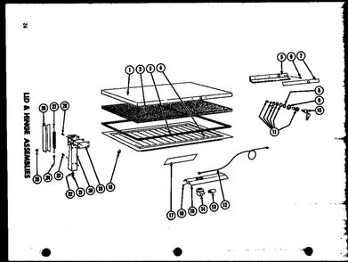 Lid & Hinge Assemblies Diagram and Parts List for C11F P60116-1W Amana Freezer