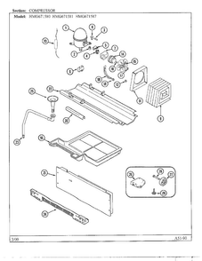 Compressor Diagram and Parts List for HMG671580  Admiral Refrigerator