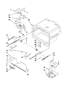 Freezer Liner Parts Diagram and Parts List for JFI2089WES2  Jenn-Air Refrigerator