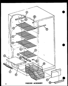 Freezer Accessory Diagram and Parts List for IC2-P3641508W-SXS  Amana Refrigerator
