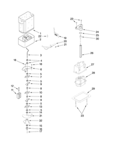 Motor And Ice Container Parts Diagram and Parts List for JS48CXDBDB01  Jenn-Air Refrigerator