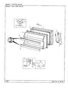 Freezer Door Diagram and Parts List for 19924-0A  Admiral Refrigerator