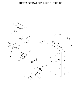 Refrigerator Liner Parts Diagram and Parts List for 59679343511  Kenmore Refrigerator