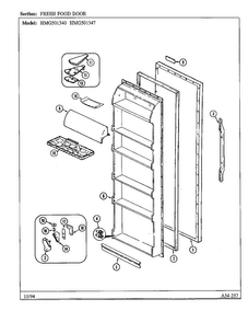 Fresh Food Door Diagram and Parts List for 501340  Admiral Refrigerator