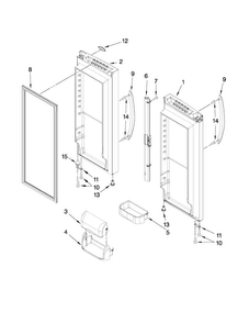 Refrigerator Door Parts Diagram and Parts List for MFF2258VEM8  Maytag Refrigerator