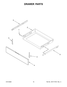 Drawer Parts Diagram and Parts List for MGS8800PZ1  Maytag Range