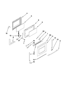 Door Parts Diagram and Parts List for MGR5775QDW1  Maytag Range
