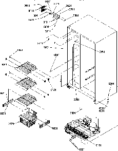 Freezer Shelves And Light Diagram and Parts List for SSD522SW-P1184704WW  Amana Refrigerator