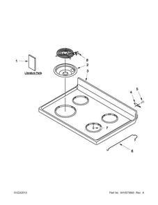 Cooktop Parts Diagram and Parts List for YACR3230BCW0  Amana Range