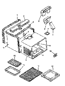 Cabinet Assembly Diagram and Parts List for AGDS901E P1131824NE Amana Range