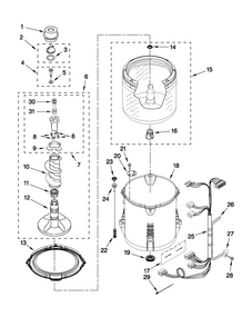 Basket And Tub Parts Diagram and Parts List for 7MMVWC300YW0  Maytag Washer
