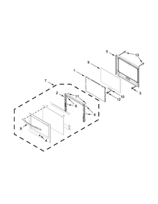 Oven Door Parts Diagram and Parts List for MEW7527AW01  Maytag Wall Oven