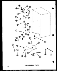 Compressor Parts Diagram and Parts List for SRI19B-C-P73320-48WC  Amana Refrigerator