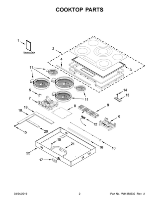 Cooktop Parts Diagram and Parts List for JEC4536HB01  Maytag Cooktop