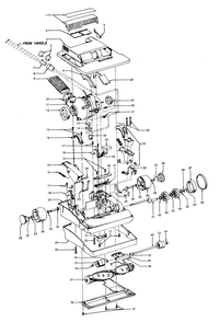 Mainbody, Hood Diagram and Parts List for U4231  Hoover Upright Vacuum