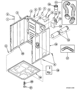 Cabinet Assy Diagram and Parts List for SDET07QF1500  Speed Queen Dryer