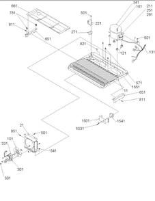 Machine Compartment Diagram and Parts List for AARS2304AC-PARS2304AC0  Amana Refrigerator