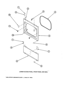 Lower Access Panel/front Panel-seal Diagram and Parts List for LG8609LW-PLG8609L2  Amana Washer Dryer Combo