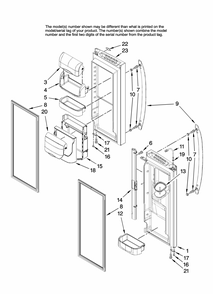 Refrigerator Door Parts Diagram and Parts List for MFI2266AES11  Maytag Refrigerator