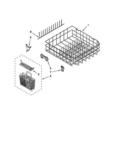 Lower Rack Parts Diagram and Parts List for JDB3600AWS0  Jenn-Air Dishwasher