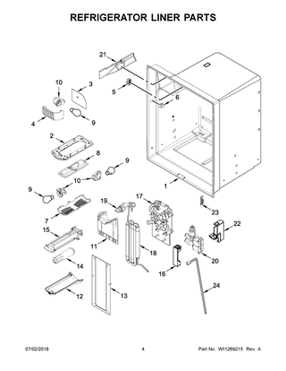 Refrigerator Liner Parts Diagram and Parts List for MFI2269FRZ03  Maytag Refrigerator