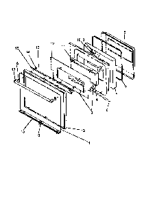 Oven Door Diagram and Parts List for AO27DG1-P1132515NB  Amana Wall Oven