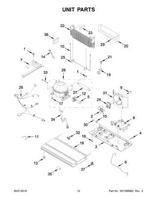 Unit Parts Diagram and Parts List for MFI2269FRZ04  Maytag Refrigerator