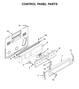 Control Panel Parts Diagram and Parts List for YMER8800FB1  Maytag Range