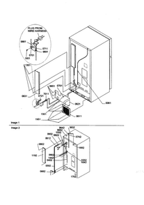 Cabinet Back Diagram and Parts List for TS25TE-P1308001WE  Amana Refrigerator