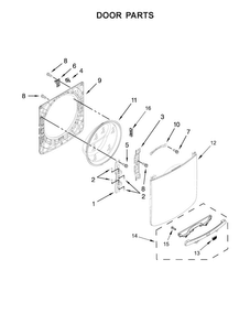 Door Parts Diagram and Parts List for MHW8000AW0  Maytag Washer