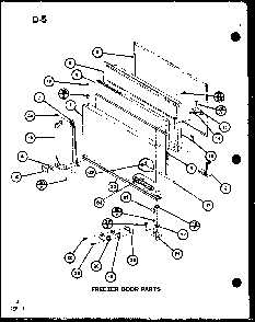 Freezer Door Parts Diagram and Parts List for TC22G-P76512-10W  Amana Refrigerator