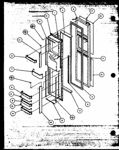 Freezer Door (sbd20mw/p1120201ww) Diagram and Parts List for SBI20M-P1120202W  Amana Refrigerator