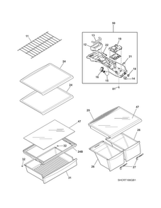 Shelves Diagram and Parts List for CRT186QB3  Crosley Refrigerator