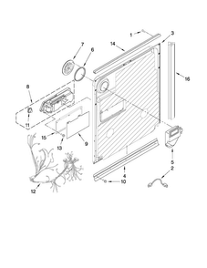 Inner Door Parts Diagram and Parts List for MDB7749AWQ1  Maytag Dishwasher