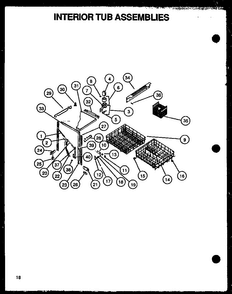 Interior Tub Assemblies Diagram and Parts List for DUS600B P1139732NB Caloric Dishwasher