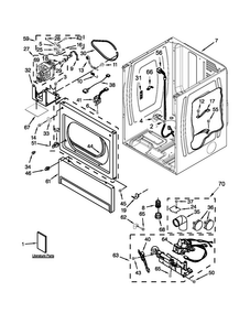 Lower Cabinet & Front Panel Parts Diagram and Parts List for MLG24PDAWW3  Maytag Dryer