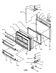 Freezer Door Diagram and Parts List for BX22A2W-P1161606WW  Amana Refrigerator