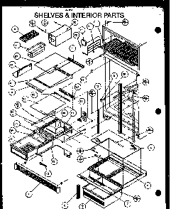 Shelves & Interior Parts Diagram and Parts List for 86855-P1116907WE  Amana Refrigerator