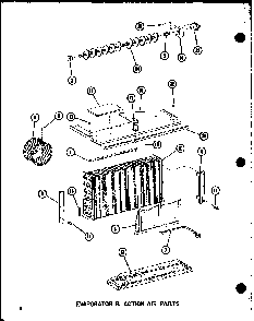 Evaporator & Action Air Parts Diagram and Parts List for ES218D-3MT P67535-1R Amana Air Conditioner