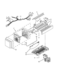 Icemaker Parts Diagram and Parts List for AFI2539ERM00  Amana Refrigerator