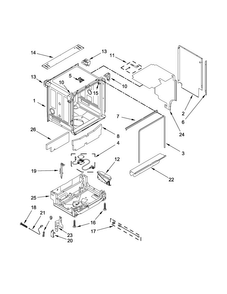 Tub And Frame Parts Diagram and Parts List for JDB9600CWX0  Jenn-Air Dishwasher